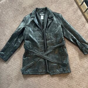 Vintage black genuine leather jacket